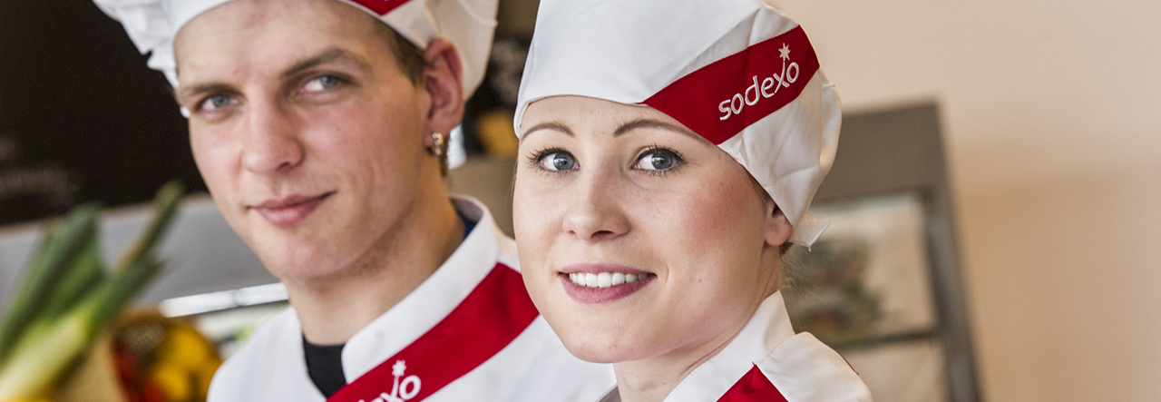 Two Sodexo employees smiling